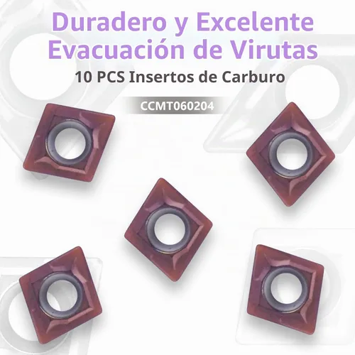 Vista 2 de Juego de 15 piezas de barra perforadora interna indexable para torno - 5 piezas de soporte para herramientas de torno de metal - 10 insertos de 5
