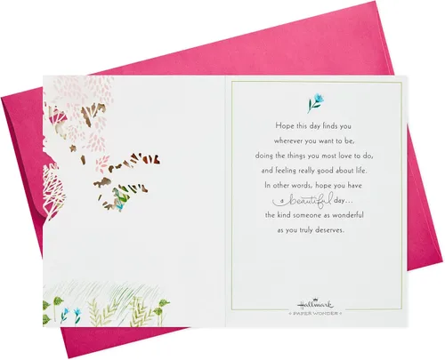 Vista 7 de Hallmark Paper Wonder - Tarjeta de cumpleaños desplegable para mujer (Día hermoso)