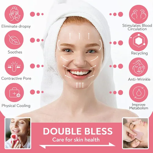 Vista 2 de AURUZA 2 rodillos de hielo para cara y ojos, rodillo facial de hielo, herramientas de belleza para el cuidado de la piel, soporte de hielo, cubo