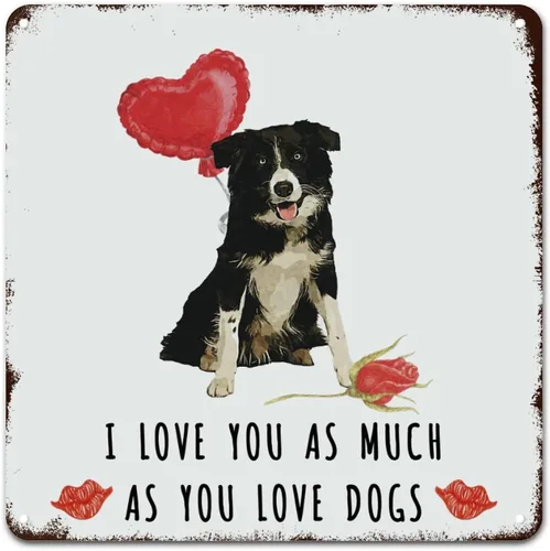 Vista 7 de Wall Decor Metal Sign Love Mails French Bulldog Sign I Love You As Much As You Love Dog Retro Street Hanging Sign Saint Valentine's Day Metal Plaque