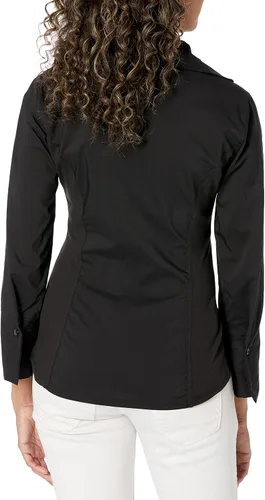 Vista 4 de Zac & Rachel Camiseta de manga 34 con botones para mujer con inserciones de punto acanalado para un ajuste cómodo