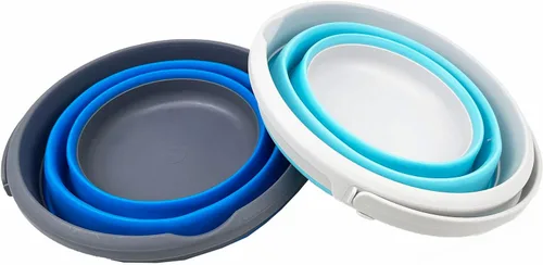 Vista 3 de SAMMART Cubo de plástico plegable de 5.5 L (1.4 galones), bañera redonda plegable, cubo de agua portátil para pesca, maceta de agua para exteriores