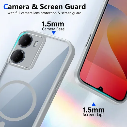 Vista 501 de Funda magnética transparente compatible con Xiaomi 17T, color negro 2 en 1 PC + TPU cubierta de teléfono a prueba de golpes, carcasa protectora