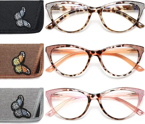 Vista 8 de Gafas de lectura de ojo de gato para mujer, anteojos, lectores de luz azul para mujer, gafas de computadora, gafas de sol, marco de brillo elegante