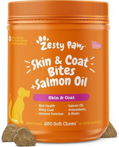 Vista 12 de Zesty Paws Aceite de salmón para perros - Masticables de aceite de pescado