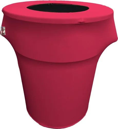 Vista 45 de LA Linen Funda elástica de elastano ajustable para cubo de basura Slim Jim de 23 galones, cubierta de contenedor de residuos, decoración de patio