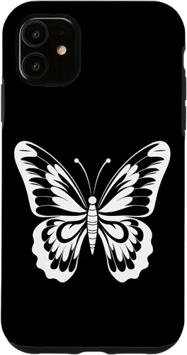 Vista 8 de Funda gráfica de mariposa blanca y negra para iPhone 16