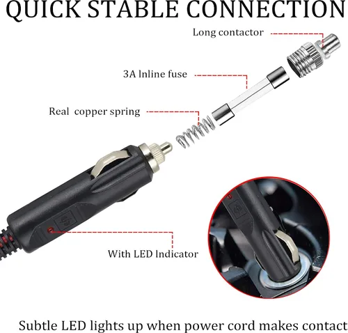 Vista 5 de Enchufe para encendedor de cigarrillos a an-der-Son con cable de extensión interno de 15 amperios 14 AWG, adaptador de cargador de batería, conector