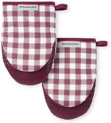 Vista 9 de Juego de 2 manoplas mini para horno Kitchenaid Gingham, Terciopelo Azul, 5.5"x8