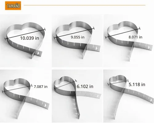 Vista 2 de Anillo de acero redondo multiusos, anillo para molde de pastel, anillo ajustable para hornear, regalos funcionales de alta calidad para hornear