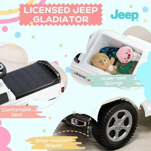 Vista 5 de Aosom Coche de empuje para niños, con sonidos del motor y almacenamiento debajo del asiento, auto deslizante con bocina, juguete para sentarse