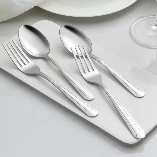Vista 6 de BEWOS Juego de 24 cucharas – Cucharas de 7.5 pulgadas, cuchara de acero inoxidable, cuchara de cena, apta para lavavajillas, cucharadas pulidas