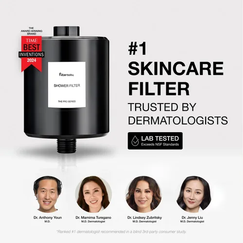 Vista 7 de Filterbaby Filtro de ducha totalmente metálico Pro – Certificado IAPMO según la norma NSF 177, desarrollado por médicos, reduce hasta un 99% de Negro