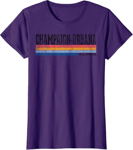 Vista 11 de clásico 1980s estilo champaign-urbana Illinois T Shirt, hombre 2XL, Blanco