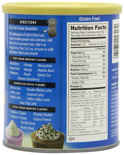 Vista 4 de Caffe D'Vita Batido de crema de frutas de té verde, latas de 19 onzas (paquete de 6)
