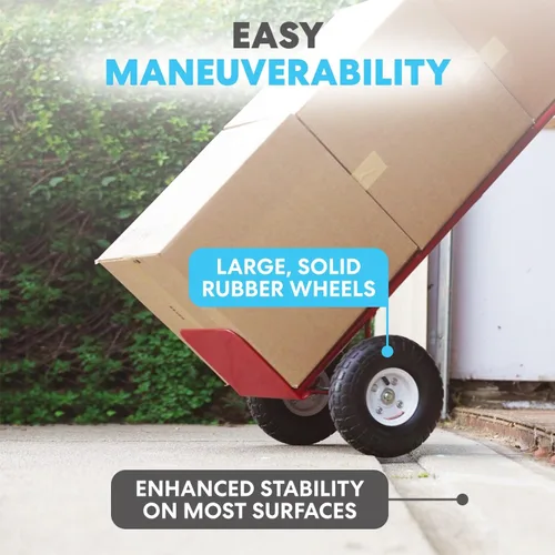 Vista 8 de SIMPLI-MAGIC Carretilla de Mano Neumática de Acero, 500 LBS – Carretilla Convertible de Servicio Pesado con Ruedas de 10" – Movimiento Estable