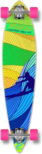 Vista 8 de Yocaher Beach Series - Patinetas completas Pintail Longboard Cruiser con Black Widow Premium 80A Cinta de agarre de aluminio para camión ABEC7