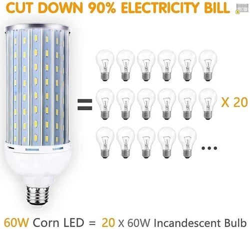 Vista 5 de 80 W LED bombilla de forma maíz, 6000LM E26/E27 6000 K 85 V ~ 265 V de brillante luz para interior o gran área, garaje, granero, taller, almacén