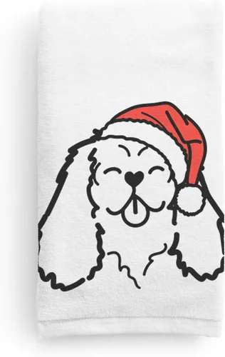 Vista 19 de Inkopious Santa Hat Airedale Terrier - Toalla de mano decorativa - Decoración navideña para el hogar