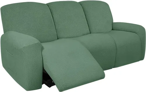 Vista 29 de vctops Fundas elásticas resistentes al agua, para sofá reclinable, suaves y lisas, con correa elástica antideslizante, protector de muebles