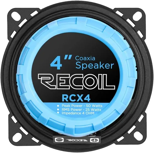 Vista 5 de RECOIL RCX4 Echo Series Sistema de altavoces coaxiales de audio para automóvil de 4 pulgadas