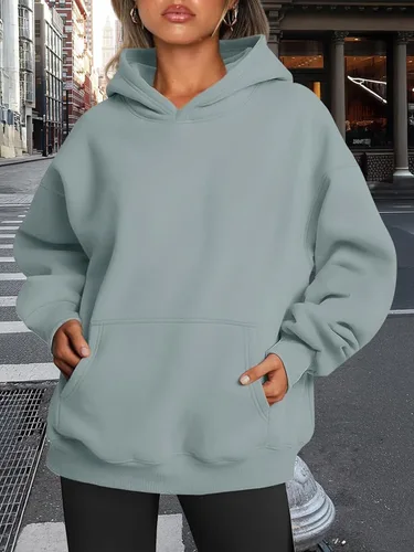 Vista 220 de Trendy Queen - Sudaderas extragrandes con capucha para mujer, suéteres de manga larga, sin botones, de vellón, de otoño, ropa de invierno