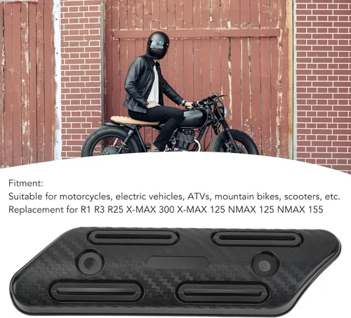 Vista 4 de Fdit Calor de tubería, protector térmico universal para scooters para motocicletas (negro)