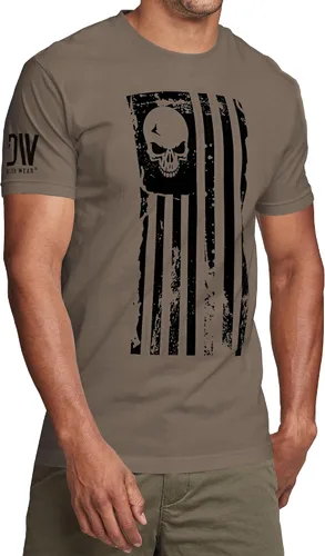 Vista 3 de Dion Wear Camiseta de hombre Skull American Flag