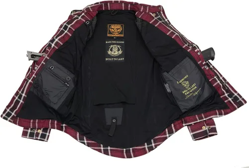 Vista 7 de Milwaukee Leather MPM1640 Camisa de franela a cuadros para hombre con armadura aprobada por la CE - Reforzada con fibra de aramida