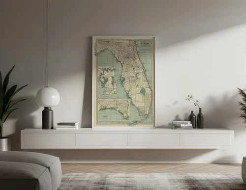 Vista 4 de Mapa histórico - Florida 1899 - Arte de pared vintage - 18 x 24 pulgadas