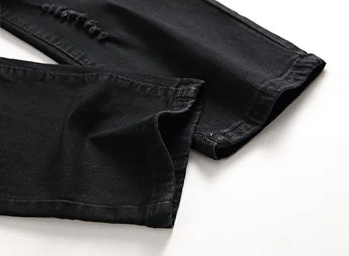 Vista 9 de Liuhond Skinny Slim Fashion - Jeans elásticos de motociclista de Hip Hop con agujeros rectos rasgados.