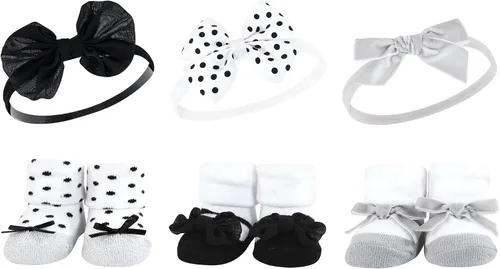 Vista 8 de Hudson Baby Conjunto de regalo de diadema y calcetines para niña Puntos rosados