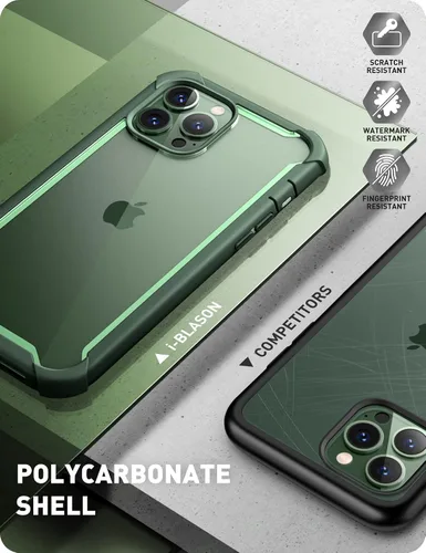 Vista 5 de i-Blason Ares - Funda para iPhone 13 Pro Max de 6.7 pulgadas [protector de pantalla integrado] [protección de grado militar] Funda transparente