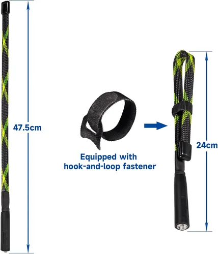 Vista 3 de Bingfu Doble banda VHF UHF 136-520MHz 18.7 pulgadas plegable camuflaje CS táctico SMA hembra jamón antena de radio para BaoFeng UV-5R UV-82 BF-F8HP