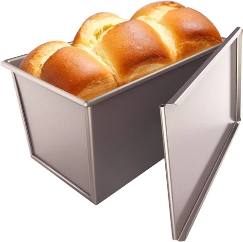 Vista 7 de CHEFMADE - Molde con tapa para pan, antiadherente, de acero de carbono, duradero, para hornear, para pastel de carne