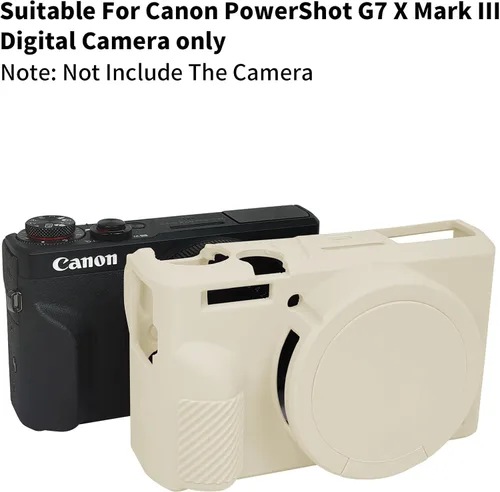 Vista 5 de Funda G7X Mark III, Funda Protectora para Cámara Digital Canon Powershot G7X Mark III, Funda de Silicona con Cubierta de Lente Extraíble, Funda