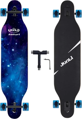Vista 12 de Junli - Patineta Freeride de 41 pulgadas, para skateboarding, estilo libre y pendientes.