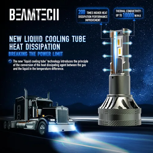 Vista 6 de BEAMTECH Bombillas H4, chips G-XP Canbus Ready 600% más brillantes 6500K luz blanca Bombillas H4/9003, paquete de 2