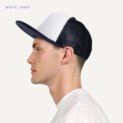 Vista 5 de CHOK.LIDS Flat Bill - Gorra de béisbol de malla de ala plana para hombres y mujeres, ajustable, con cierre a presión