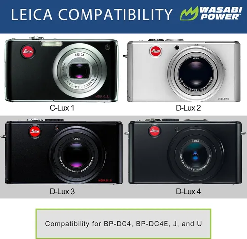 Vista 2 de Wasabi Power Batería para Leica BP-DC4, BP-DC4-U y Leica C-LUX1, D-LUX2, D-LUX3 y D-LUX4