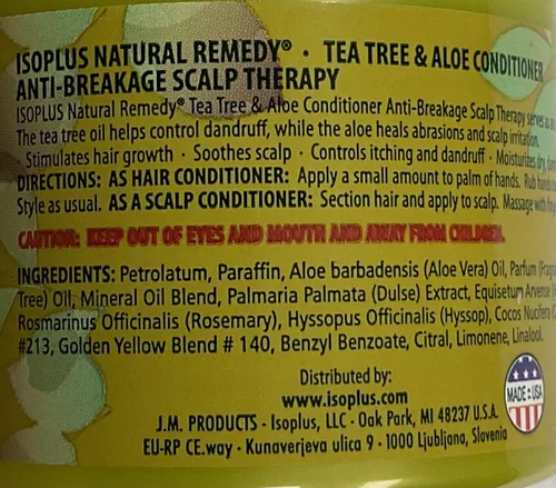 Vista 4 de ISOPLUS Natural Remedy T-Tree & Aloe Vera Acondicionador 3.75 Oz.