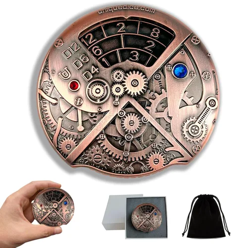 Vista 15 de Juego de dados de ruleta único 7 en 1 de metal DND para juegos de rol de mesa, dados giratorios para juegos de rol, juegos de dados DND equilibrados