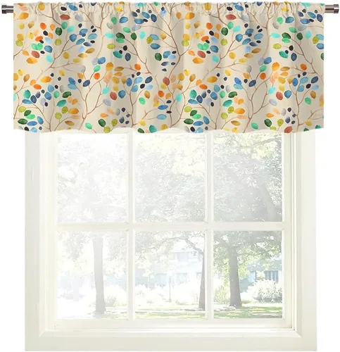 Vista 17 de Cortinas de cocina de estilo granja occidental con bolsillo para cortinero, pequeñas y cortas, estilo café rústico, cabaña, puerta de granero
