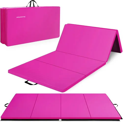 Vista 14 de BalanceFrom 10x4 Feet 4-Panel Folding Gymnastics Mat – 2-Inch Thick Pad with Vinyl Surface and Carrying Handles for Tumbling, Yoga, Pilates, Home
