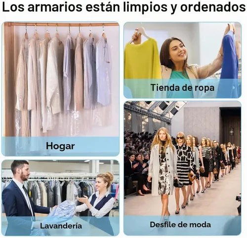 Vista 6 de BEISHIDA 25 bolsas de plástico de 35.5 pulgadas, bolsas de plástico transparente para limpieza en seco, bolsas de lavandería para ropa para colgar
