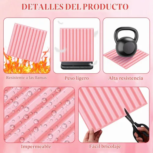 Vista 3 de Nuanchu 32 piezas de paneles de pared de listones 3D de 12 x 12 pulgadas de PVC con textura estriada, paneles cortables y pinta bles para arte