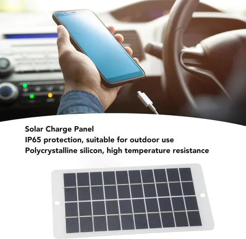 Vista 4 de Panel solar, 10W 5V Panel Solar Tipo C Salida Panel de Carga Solar Portátil para Teléfono de Carga de Monitoreo de Seguridad