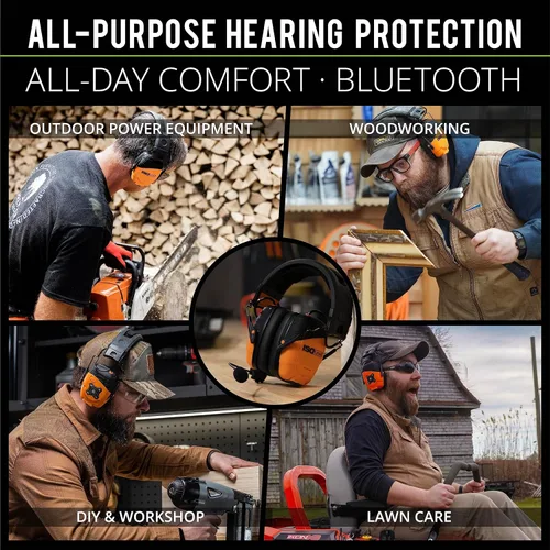 Vista 4 de ISOtunes LINK Bluetooth Earmuff – Ear Protection Headphones for Work, Mowing, & Construction, 25 NRR OSHA Approved Headphones
