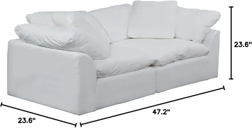 Vista 3 de Sunset Trading Contemporary Puff Collection - 2 sofás modulares con cubierta deslizante, tela de rendimiento, lavable, resistente al agua, a prueba