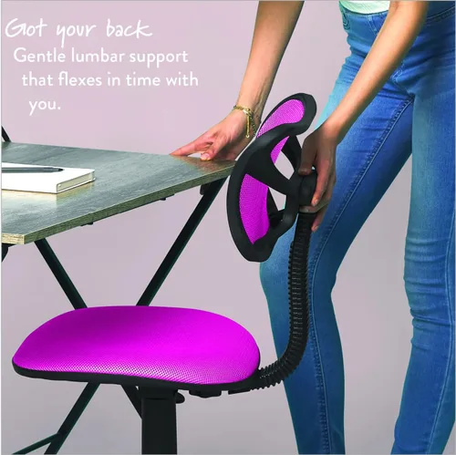Vista 5 de Urban Shop - Silla de trabajo giratoria de malla, color rosa